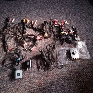Assorted Audio and Video Cables with RCA Splitter, HDMI Switch And Fast Charger